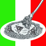 italian flag w/ pasta overlayed on top